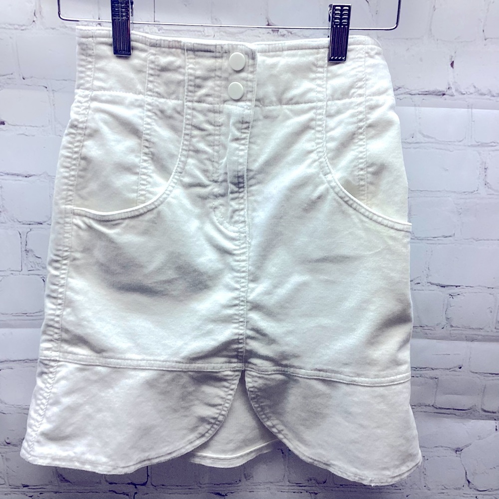 Armani Exchange White‎ Corduroy Mini Skirt Size 00